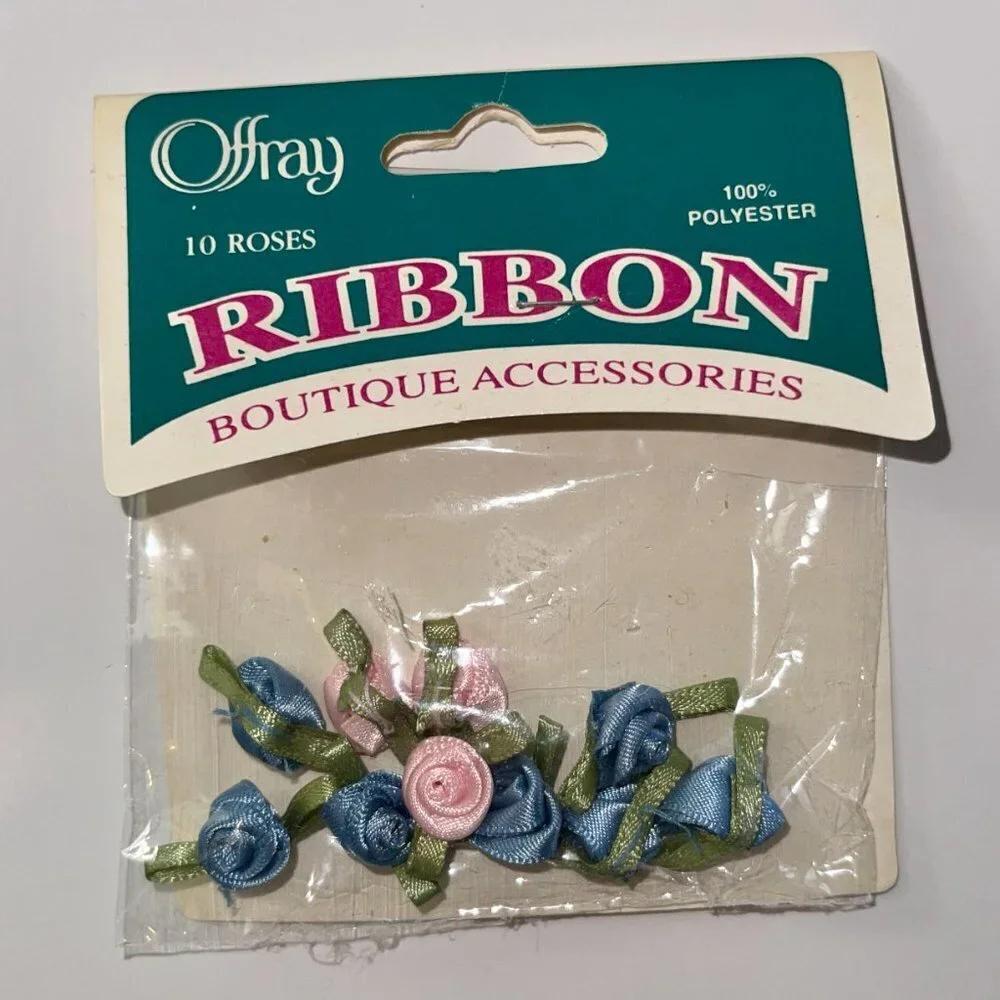 20ct Ribbon Crafts and Garment Accessories - White, Pink and Blue